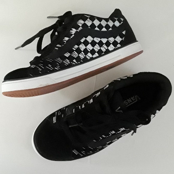 faded checkered vans